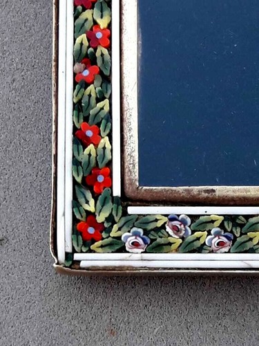 Vintage Antique Micro Mosaic Picture Frame Italy Free Shipping - Picture 4 of 12