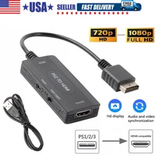 PS2 to HDMI Video Converter Adapter HD 1080P for PlayStation 1/2/3 HDTV Monitor