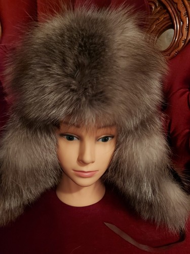 FULL Beaver + Fox Fur Ushanka Aviator Trapper VER WARM Hat handmade Canada NEW - Picture 6 of 17