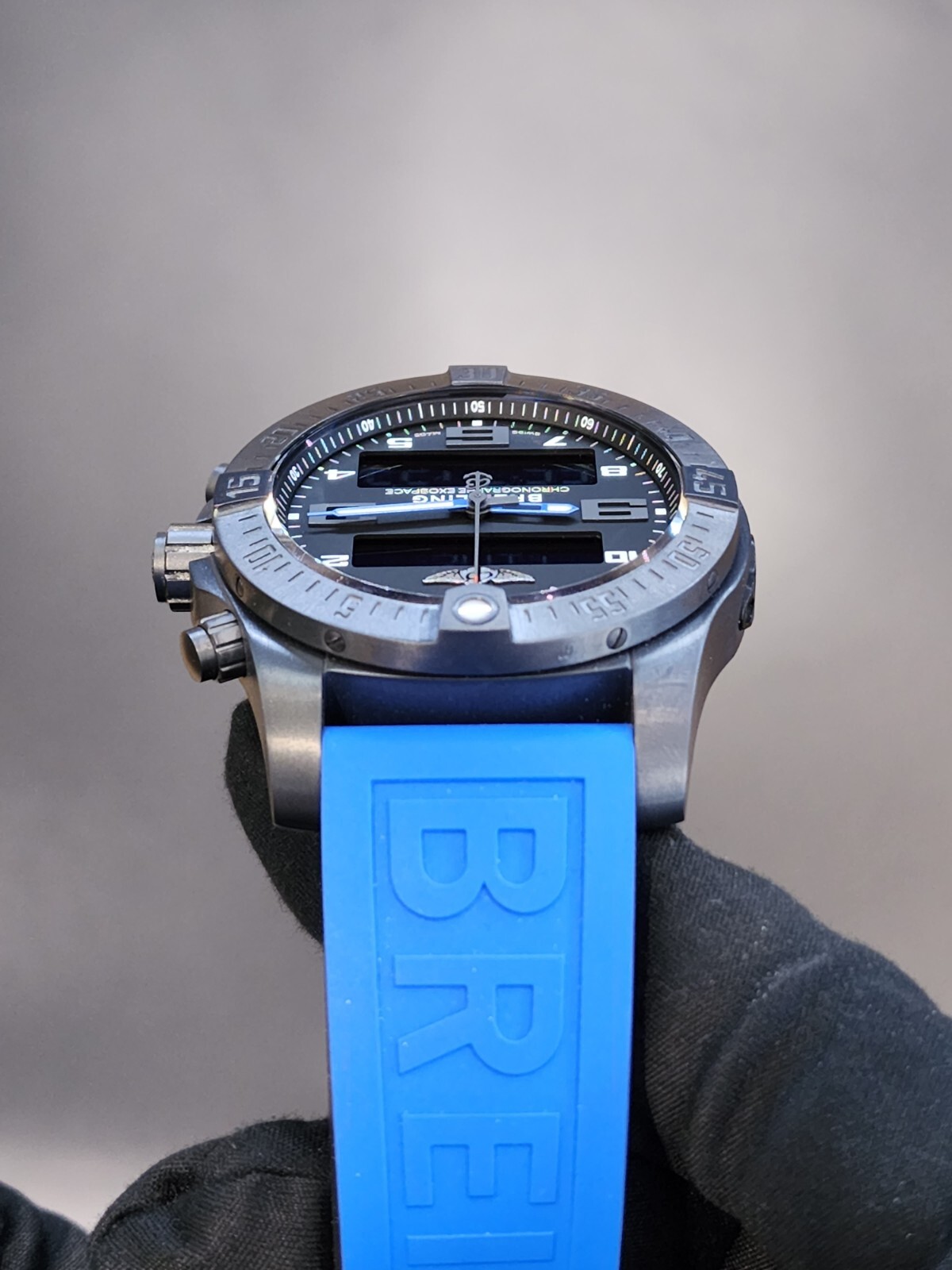 Breitling Professional Men's Black Watch with Rubber Strap VB5510