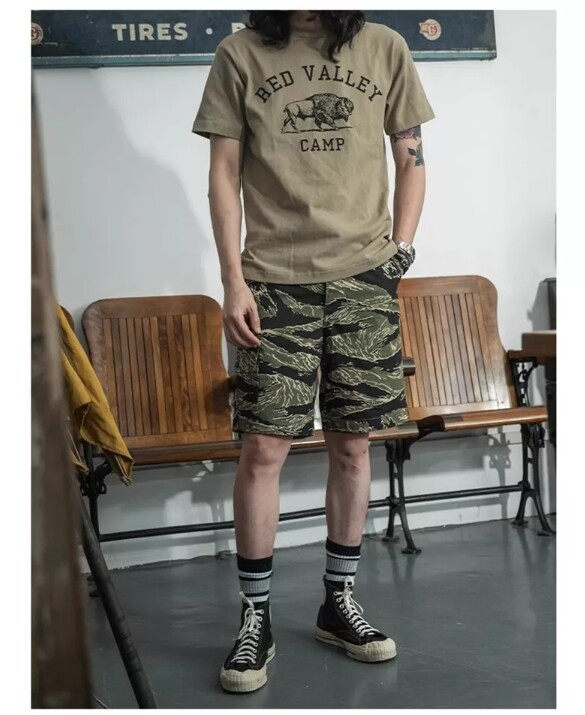 Jwd Pattern Tiger Striped Camo Short Tear-proof Camo Cargo