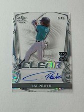 2023 Leaf Trinity Baseball Clear Auto Platinum Tai Peete XRC 7/49
