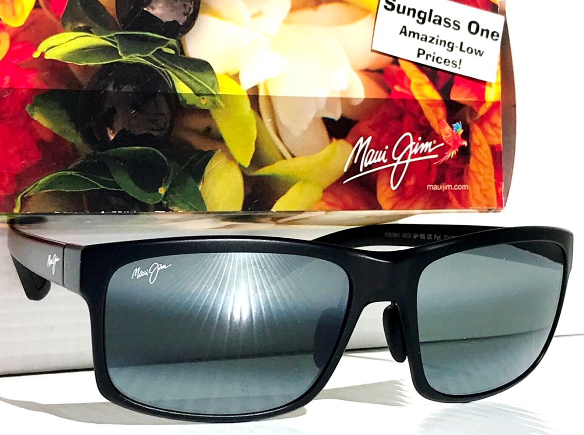 NEW Maui Jim POKOWAI ARCH Matte Black POLARIZED Grey Lens