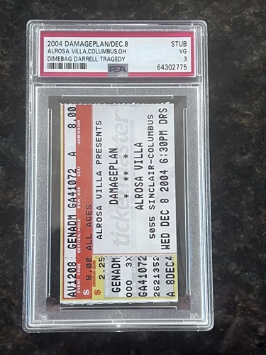 Damageplan / Pantera Ticket Stub 🎟️ Dimebag Darrell 12/8/04 Alrosa Villa POP 1