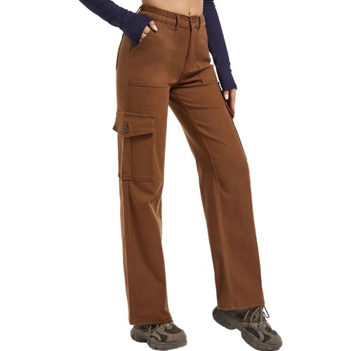 Blue Flower Pocket Plus Size Wide Leg Pants For Women Jeans - Picture 8 of 24