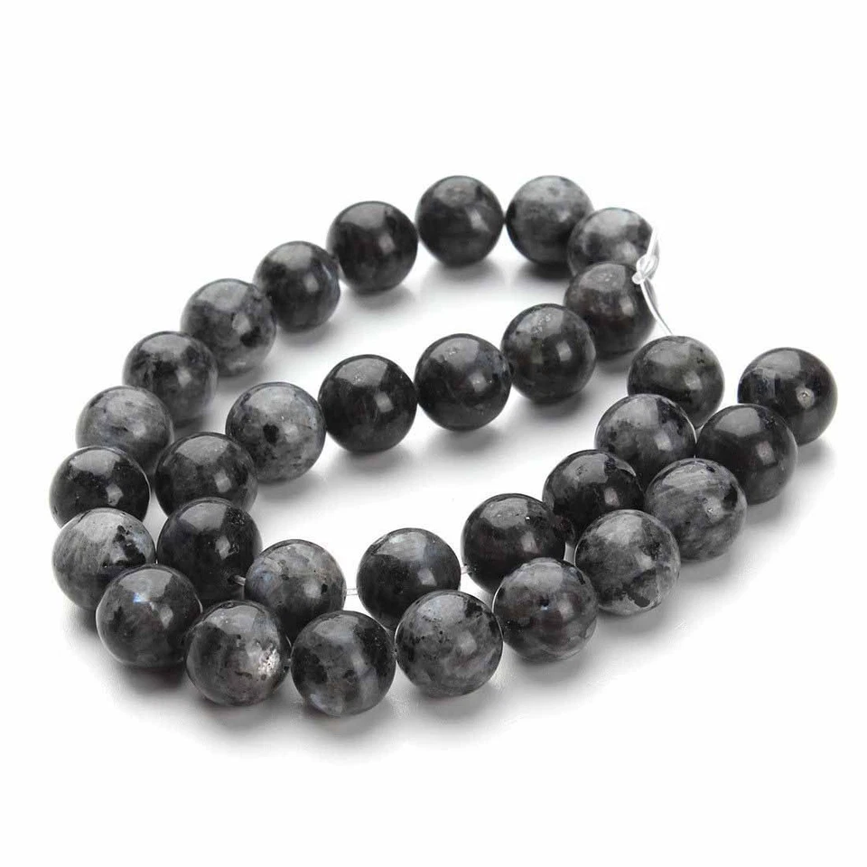 4/6/8/10/12/14mm Natural India Gray Labradorite Gems Round Loose Beads 15'' - Image 2 of 4