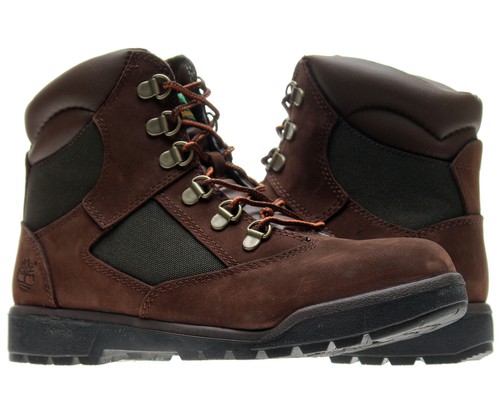 Timberland 6-Inch Field Boot Brown/Green Junior Big Kids Boots 44992 - 第 1/7 張圖片