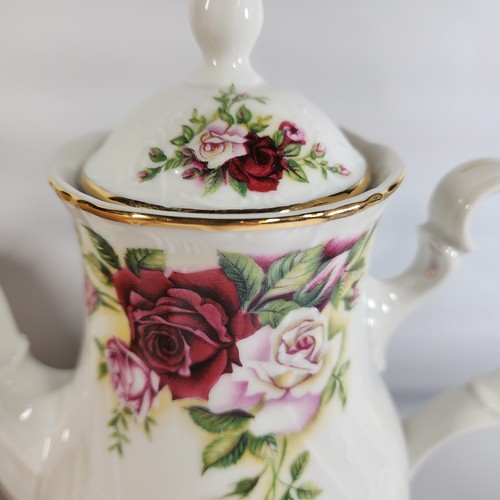 Vintage Victoria Rose Coffee Pot Baum Brothers Bernadotte Porcelain w/ Box - Picture 9 of 9