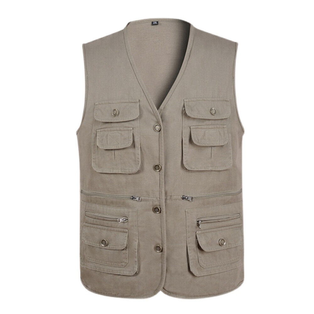 Mens Utility Waistcoat Work Vest Jacket Sleeveless Gilet Top Mens Utility Waistcoat Work Vest Jacket Sleeveless Gilet Top
