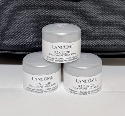 3 x Lancome Renergie HPN 300 Peptide Cream Anti Aging Cream .16oz/5ml Ea