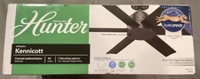 New Hunter Kennicott 44” Matte Black Indoor Outdoor Ceiling Fan 59613