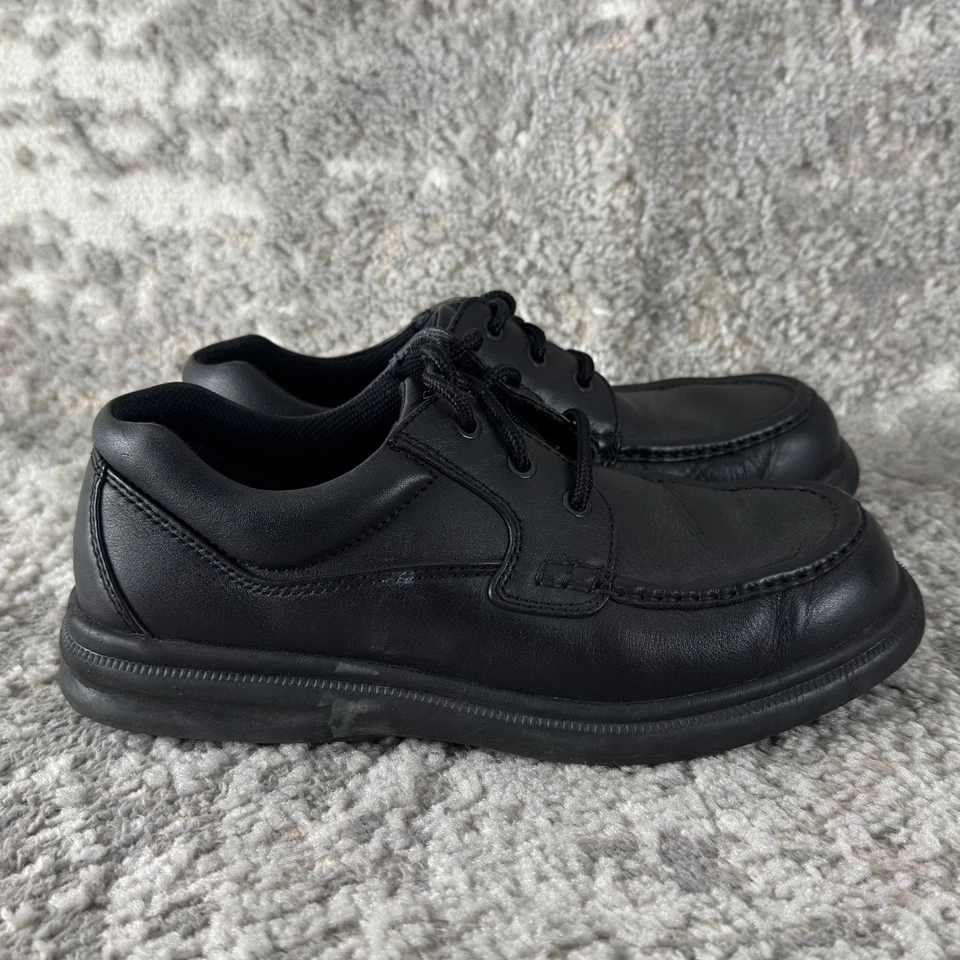 Zapatos Oxford Hush Puppies Talla 8.5 EW Cuero Gus Negros Con Cordones para Caminar Foto 3 de 4