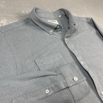 Linksoul Tempus Fugit Flannel Shirt Mens Large Gray Long Sleeve Button Down