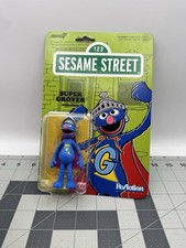 Super7 Sesame Street SUPER GROVER 3.75  Action Figure ReAction NEW