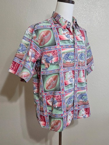Reyn Spooner Rose Bowl Football Hawaiian Reverse Print Pullover Shirt XL - Picture 4 of 7
