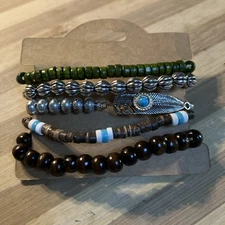 Boho Punk Wrist Charm Bracelet 5PC Men/Women, Teens 