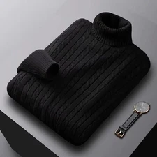 New Warm Knitted Men's Turtleneck Soft Sweater Autumn/winter Pullover Jumper ~+