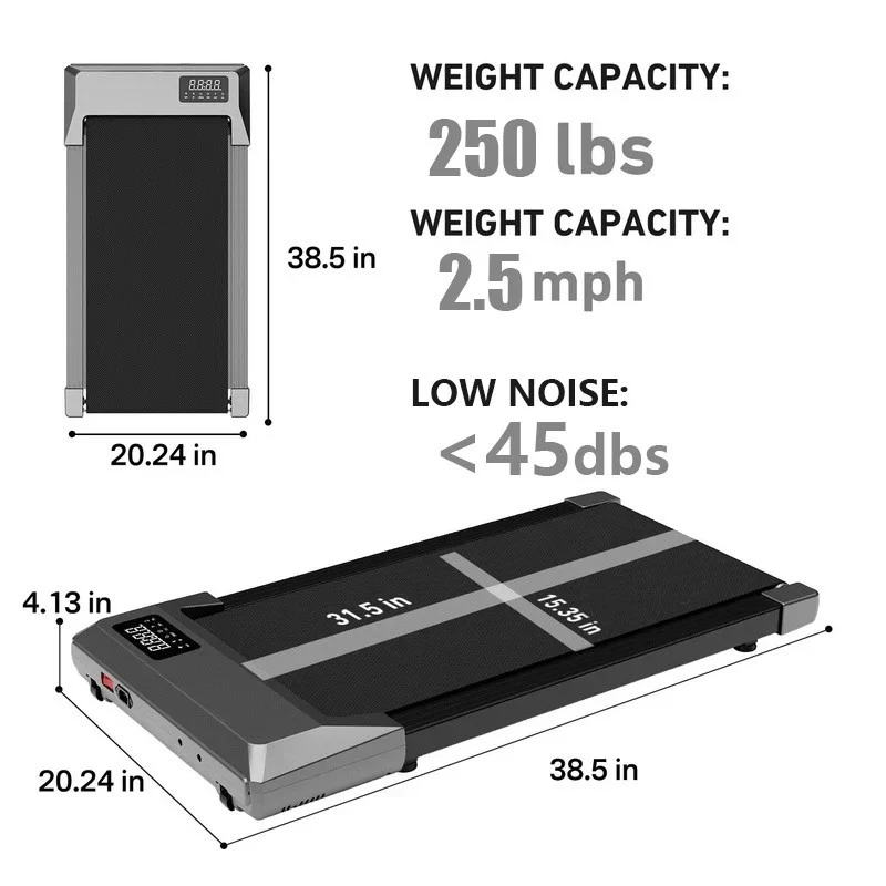 Walking Pad Under Desk Treadmill Portable Walking Treadmills for Home & Office" - Image 4 of 4