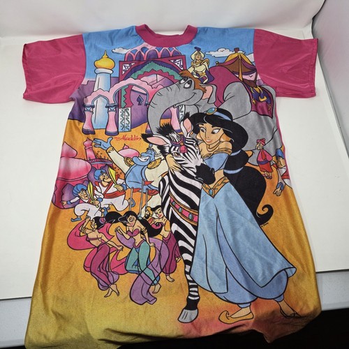 Vintage Princess Jasmine Aladdin Graphic Nightgown Pajama Shirt 90s Size 12 RARE