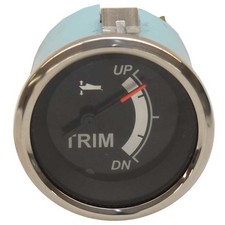 Teleflex Boat Trim Gauge 67365 | Sterling Silver Black Mercury 2 Inch