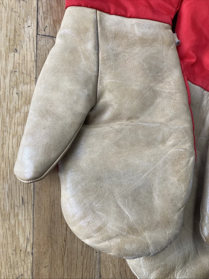 Racer Leather Red & Nylon Men’s Gloves Mittens Winter - Image 4 of 4