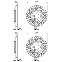 2X Bosch Bremsscheiben Ø294Mm Vorne Passend FÜR Mini Mini