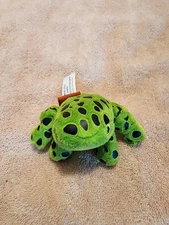 Adventure Planet Small Plush Green w Black Spots Leopard Frog Stuffed Animal