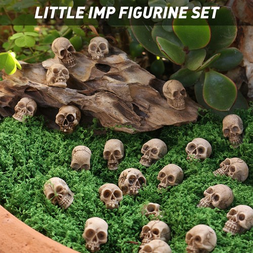 20 Mini Skelett Kopf Tischdeko Halloween Resin Miniatur Totenkopf Figuren - Bild 2 von 27