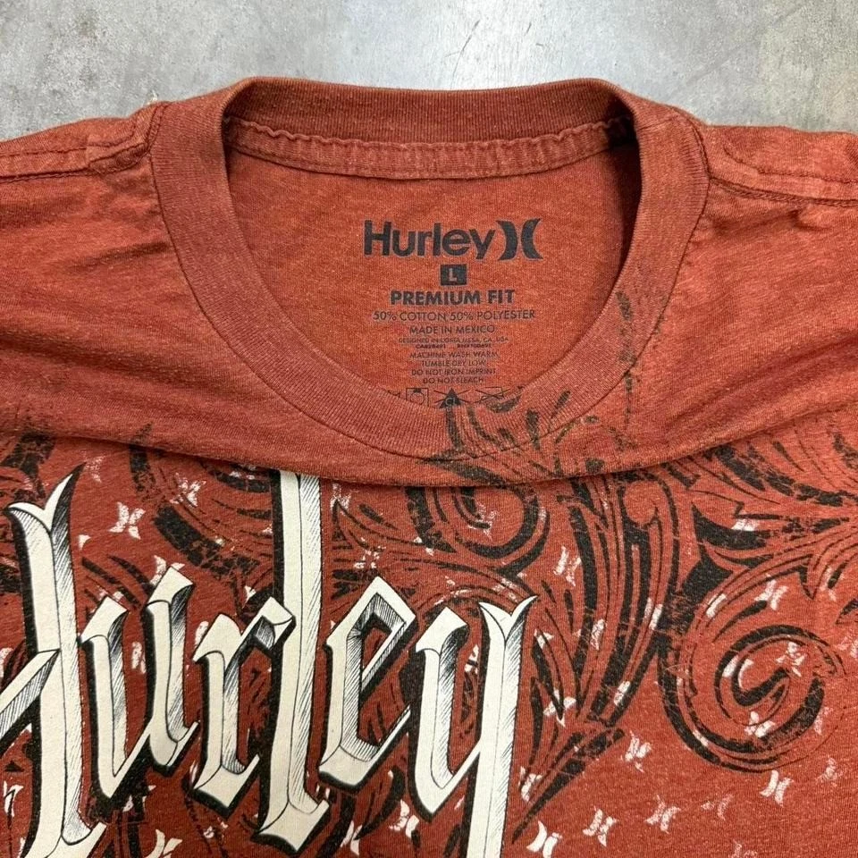 Camiseta grunge naranja Y2K Hurley talla L Foto 3 de 4