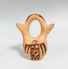 Miniature Anita Polacca Hopi Wedding Vase Native American Pottery Artist Signed