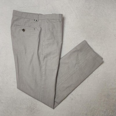 Ted Baker Pants Mens 34x32 Gray Slim Check Cotton Spandex Chino Khaki Portmay
