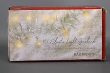 Raz Imports 10  Cluster Garland Clear Wire  300 White Lights and Remote