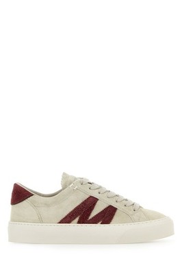 MONCLER Monaco 2 Beige Cream Suede Sneakers New