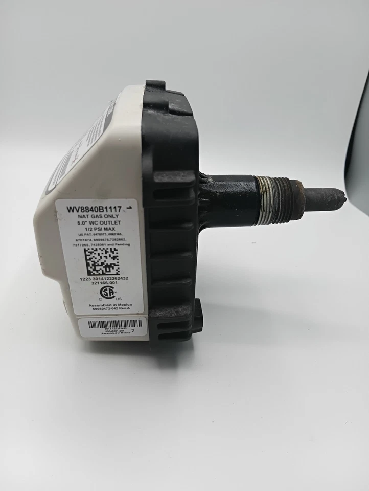 Honeywell WV8840B1117 клапан управления газом водонагревателя — природный газ 5,0 дюйма туалет - Изображение 2 из 4
