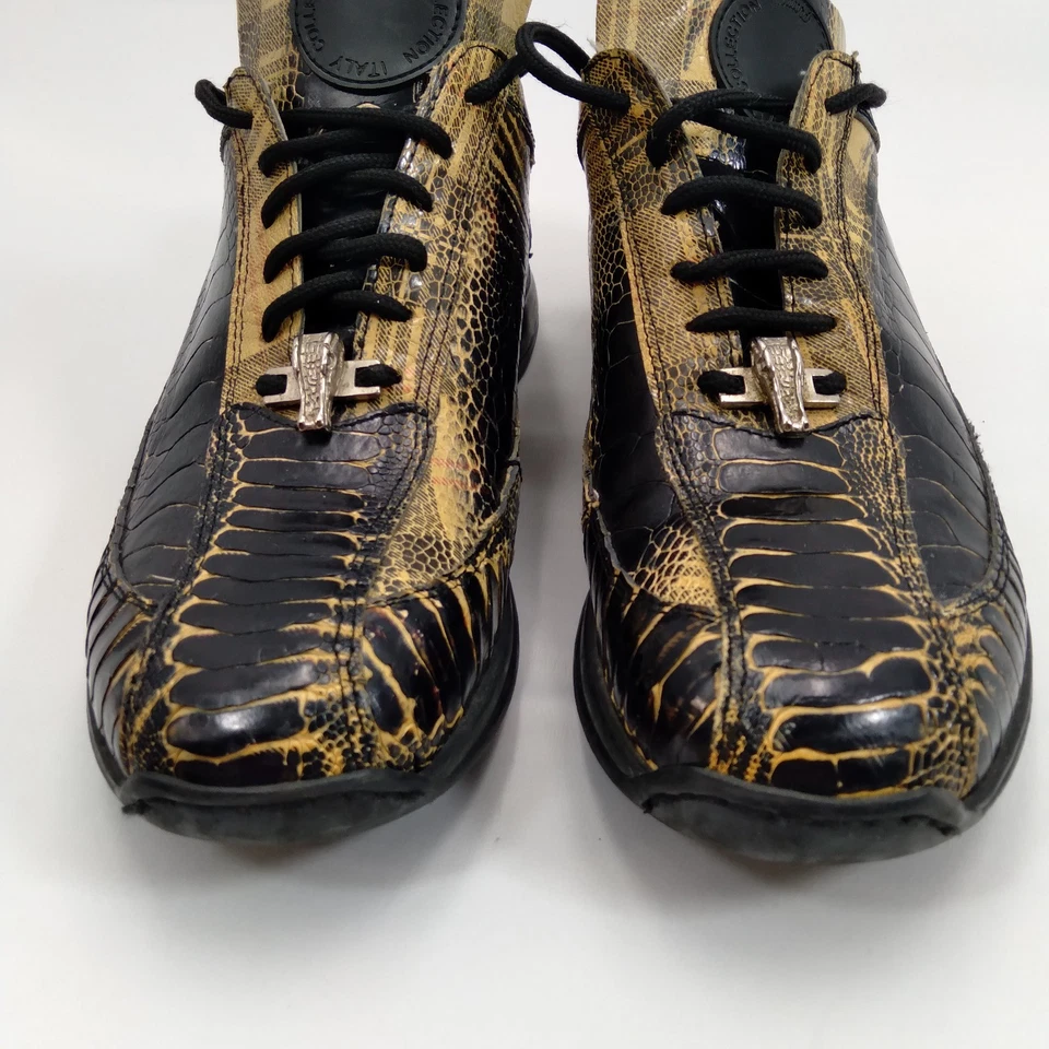 Zapatos de vestir Mauri de cuero genuino de cocodrilo o cocodrilo con cordones para hombre talla 8 M Italia Foto 4 de 4