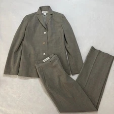 Brooks Brothers Blazer & Pants Women’s Size 6 Suit Gray 100% Wool Pockets