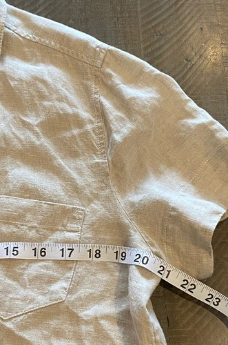 Top J.Crew 100% lino manica corta popover spiaggia minimalista costa preppy taglia S - Foto 9 di 10