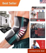 Elbow Compression Sleeves 1 Pair - Elbow Brace for Tendonitis, Tennis  Golfe...