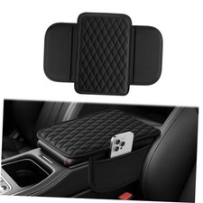 Car Center Console Cover, Upgraded Leather Car Armrest With Storage black