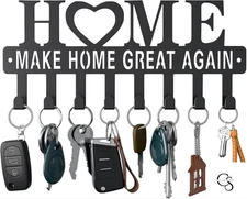 Metal Wall Key Holder with 8 Hooks – Heavy-Duty Organizer Rack