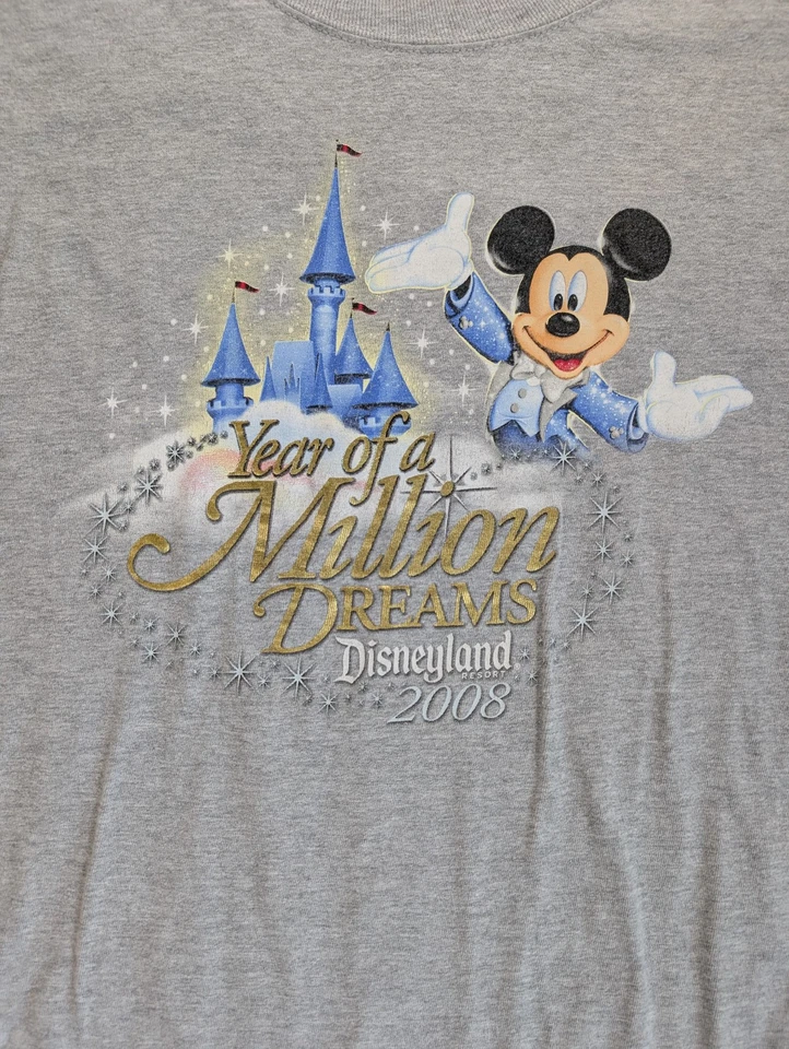 Camiseta gris vintage 2008 Hanes Disneyland 'Año de un millón de sueños' talla XL Foto 2 de 4