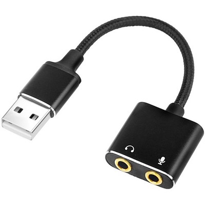 jindaaudio USB to 3.5mm Audio Adapter, External Sound Card with Black