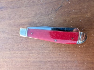 Rough Rider Vintage 2 Twin Blade Folding Knife Pocket Red Gold 2.5