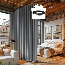 Room Divider Curtains with Ceiling Track, 95 Blackout Heavy Curtains Noise R...