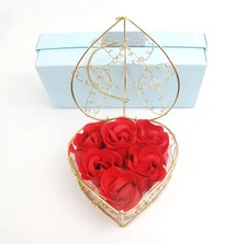 Heart Scented Petal Rose Soap Flower Wedding Decoration Gift Box Valentines Day