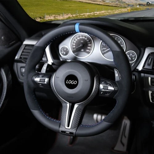 Real Carbon Fiber Steering Wheel Cover Trim Replace For BMW M2 M3 M4 M5 M6 X5M Foto 2 de 4