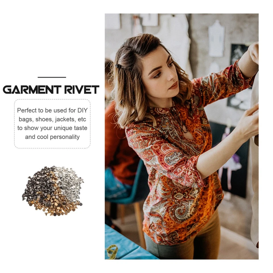  6 sacchi di rivetti punk in plastica Rivet di plastica cucire sulla colla - Immagine 2 di 4