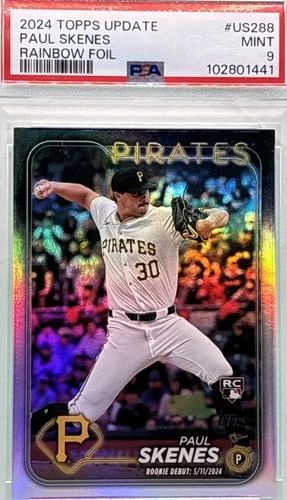 2024 Topps Update Series - PSA 9 Paul Skenes #US288 Rainbow Foil (RC)