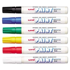 Uni-Paint PX-20 Oil-Based Paint Marker, Medium Point, Assorted Colors, 6-Count