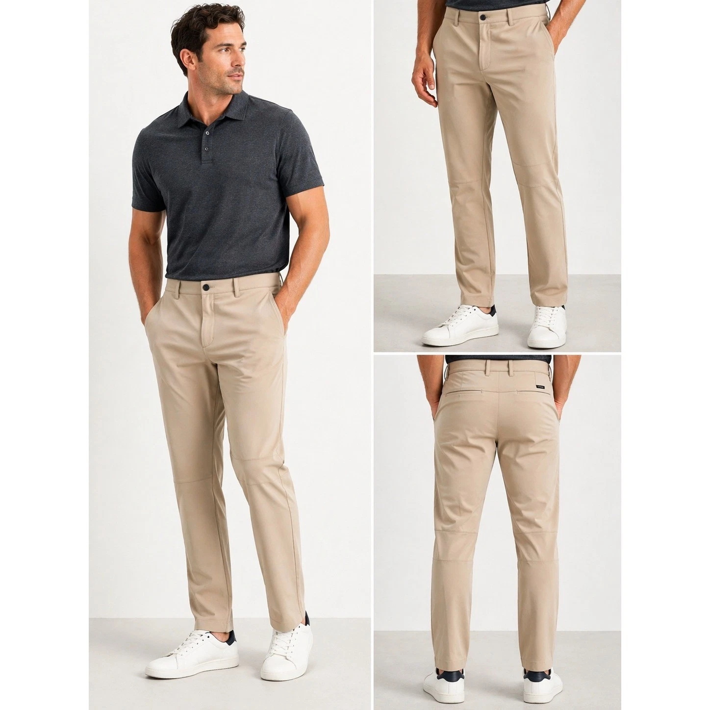 Legends Mens Aviation Pants 34 Khaki Stretch Performance Golf Travel Work